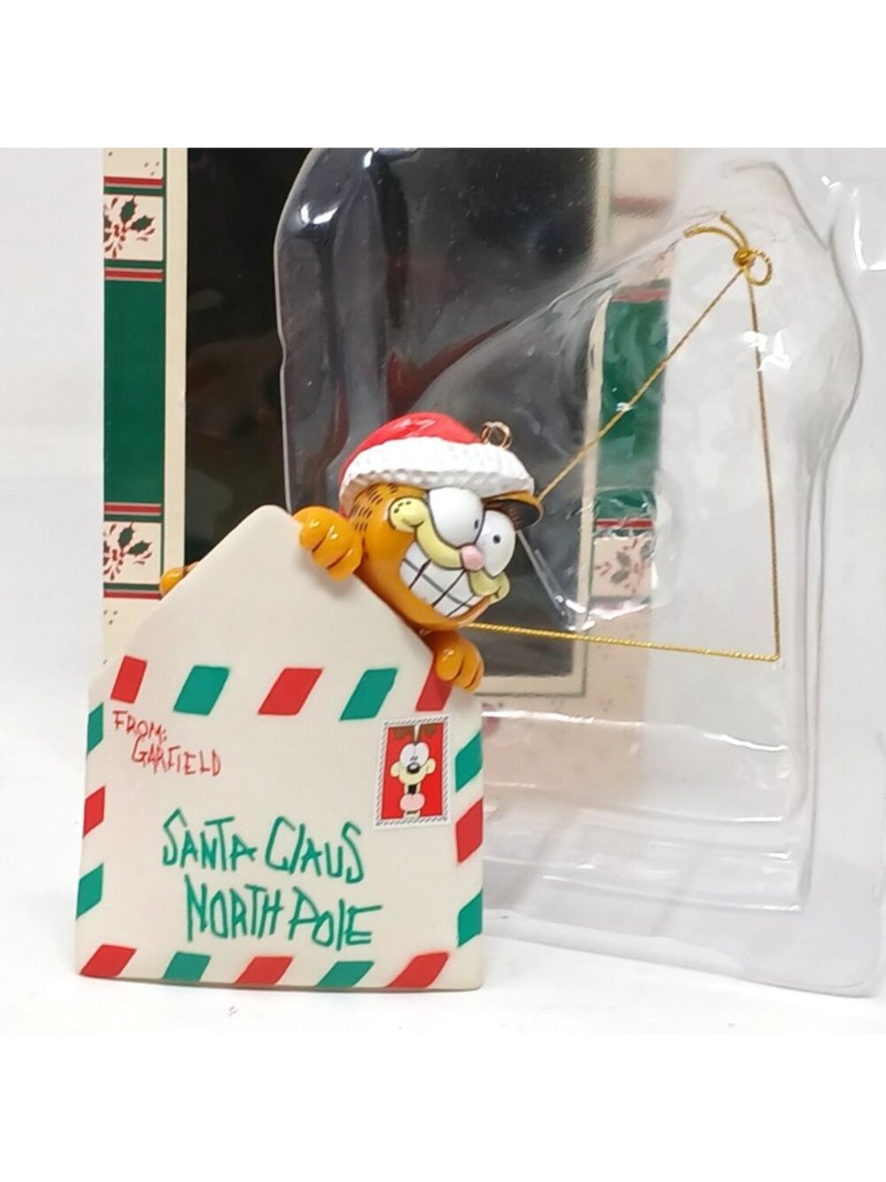 Garfield Special Delivery Christmas Ornament By Enesco Treasury 1981 W/Box #GS-8 - Picture 3 of 12